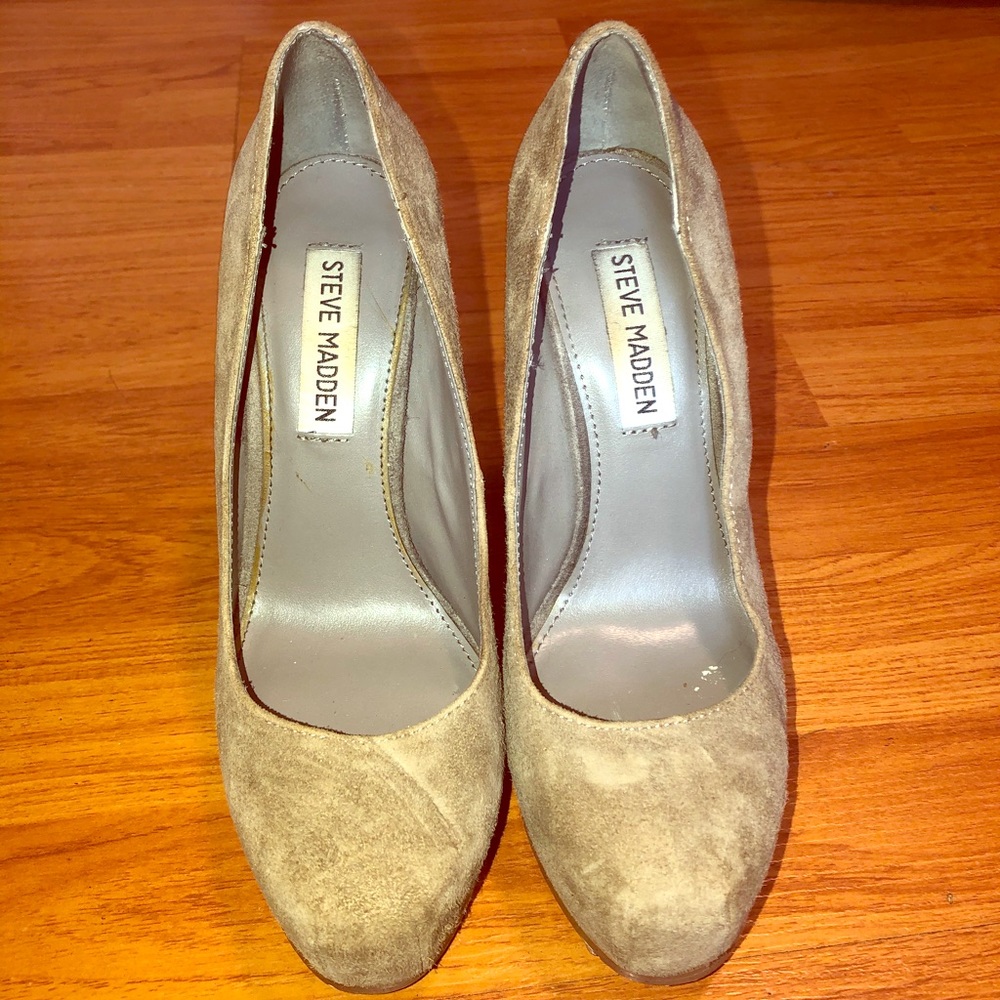 Steve Madden cube heels light brown